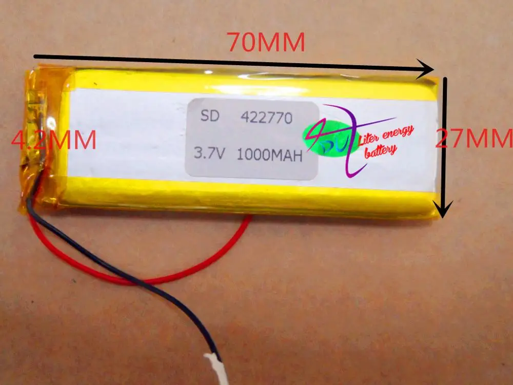 

Лучшая батарея бренда размер 422770 3,7 в 1000 мАч планшет аккумулятор с защитной платой для Bluetooth GSP цифровые продукты