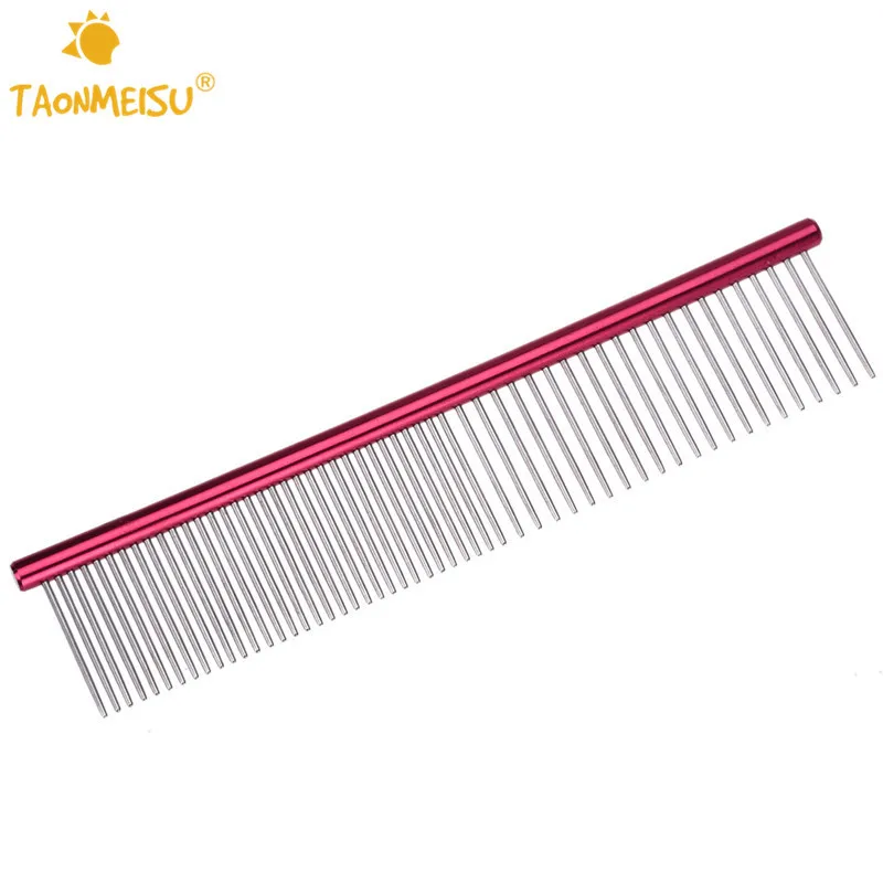 Stainless Steel Lightweight Dog Combs Long Thick Hair Fur Removal Brush Pets Dog Cat Grooming Combs 4 color 1pcs