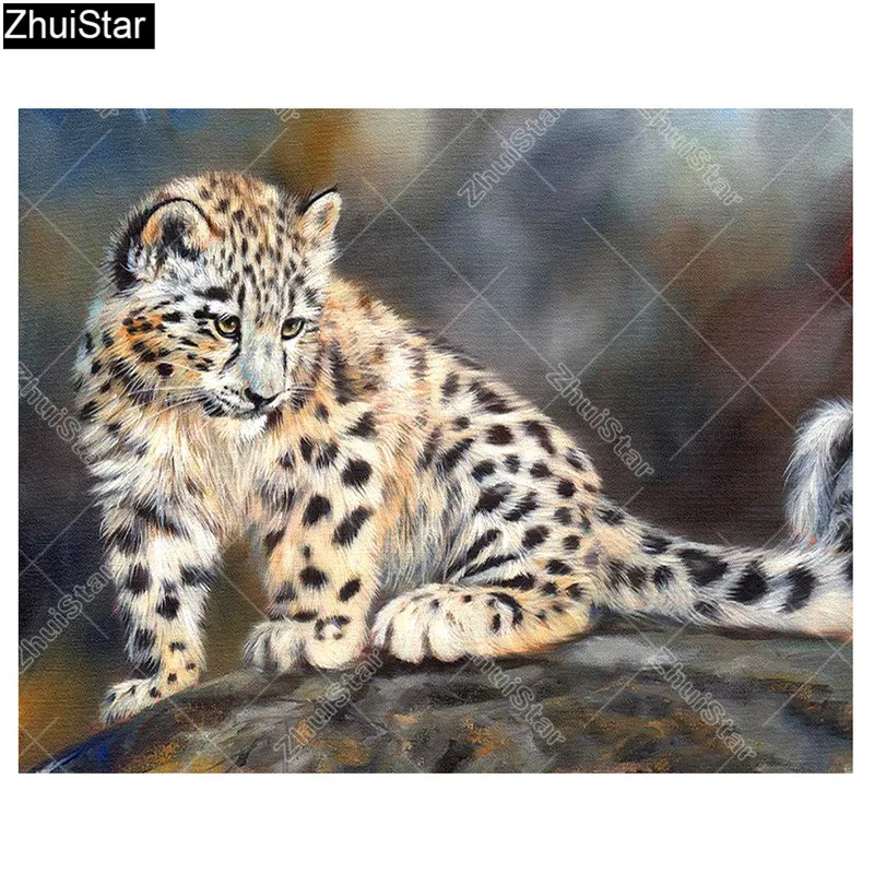 

DIY Leopard Diamond Mosaic Painting Kits Needlework Full Square Animals Series Diamond Painting Cross Stitch Home Decor XY1