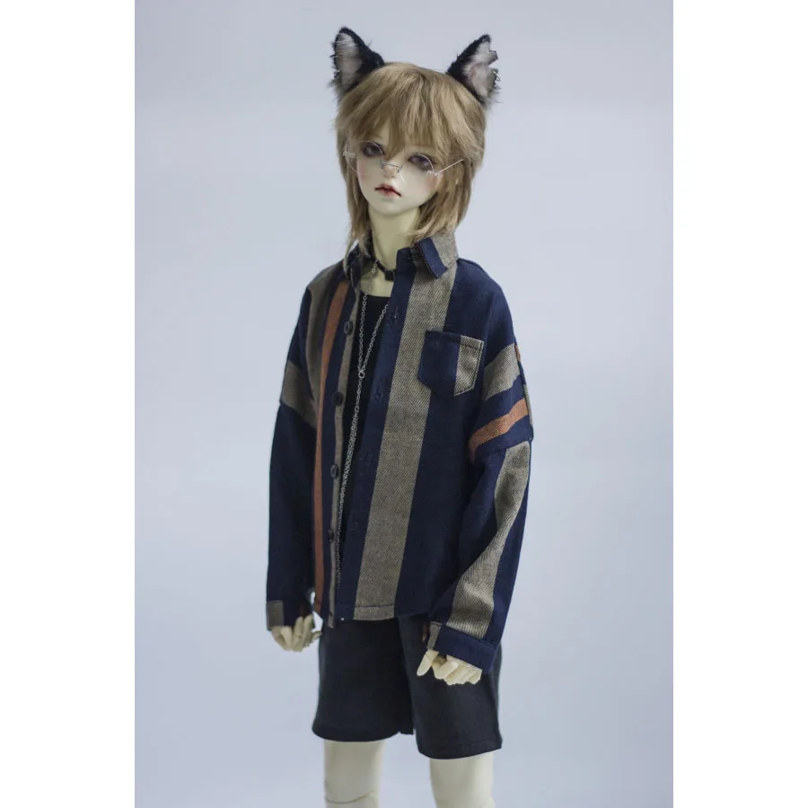 

Blue Strips Shirt Outfits Top Clothing For Male 1/4 1/3 SD17 70cm 17" 24" Tall MSD SD DK DZ AOD DD Doll HEDUOEP