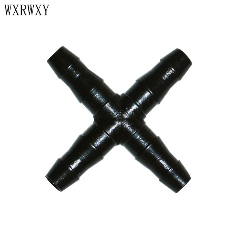 

Irrigation 4 Way Cross Barb Cross Water Splitter Garden Hose Splitter Barbed Double Way Irrigation Connector 200 Pcs