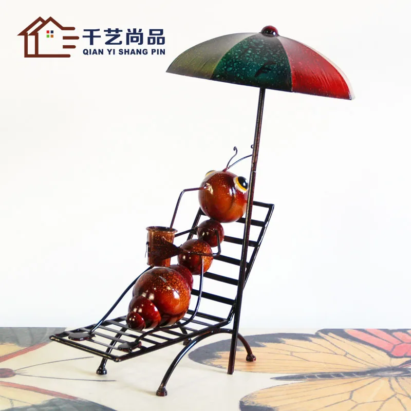 Thousands of unigarden products desktop small ornaments house furnishings open living room decor animal iron ant Home Furnishing