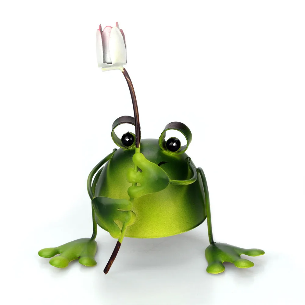 4pcs/Set Creative Metal Frogs Bonsai Decorative Cute Mini Natural Frog Desk Toy Home Office Garden Decor Ornament Gift