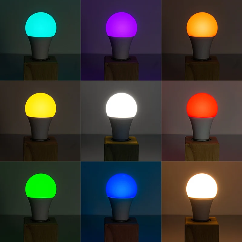 MARPOU RGB LED Blub with Remote Control Cold Warm White Colorful Lights E27 5W 10W 15W 110V 220V Blub for Party Home Decorative