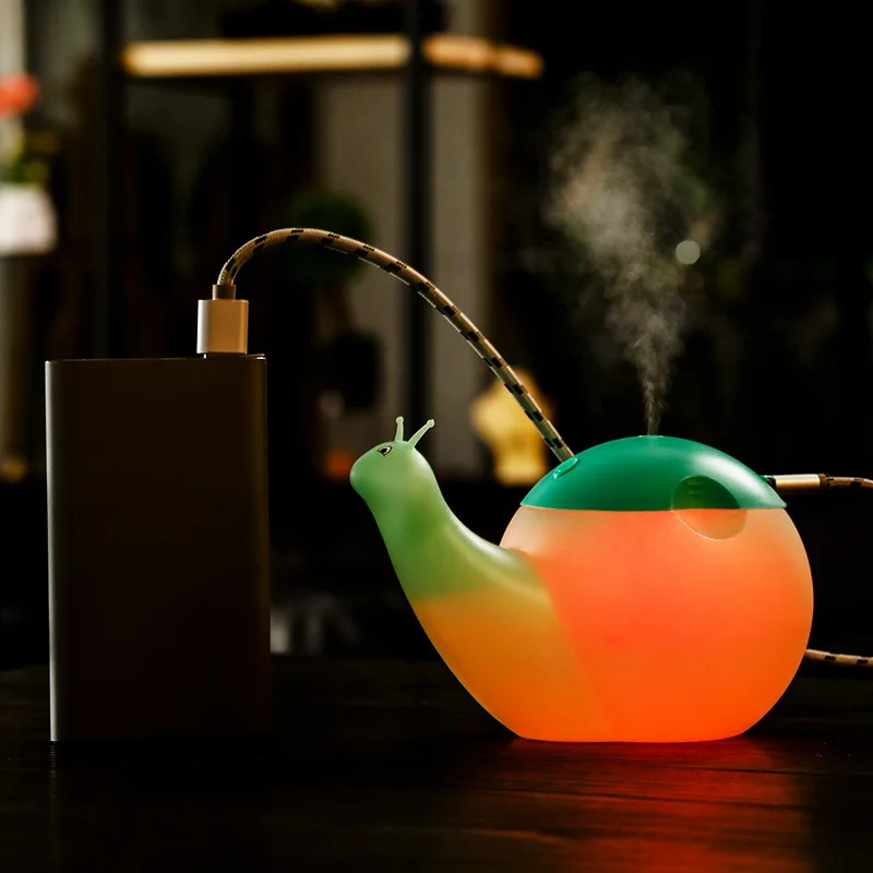 Snail 550ML Mist Sprayer USB การ์ตูน Humidifier ห้องนอน Keeping Moisture แสงที่มีสีสัน Diffuser เพิ่มความชื้น