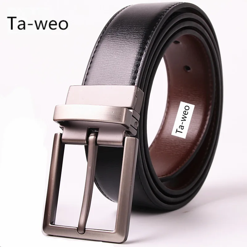 Reversible Black & Brown Belts, Fashion Business Men's Leather Belt, Pin Buckle Belt, Designer Belts Men High Quality