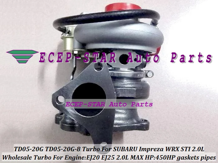 TD05-20G-8 TD05 20G 8 TD05-20G Turbo Turbocharger For SUBARU Impreza WRX STI EJ20 EJ25 2.0L MAX HP 450HP with gaskets and pipes