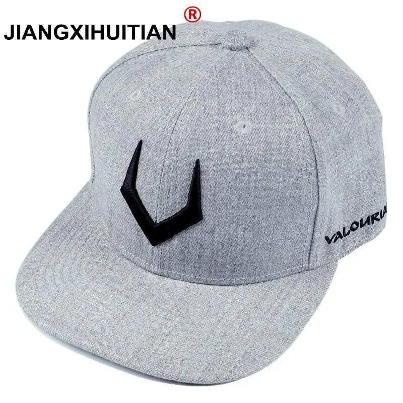 large size High quality grey wool snapback 3D pierced embroidery hip hop cap flat bill baseball cap for men and women 56-58-62cm