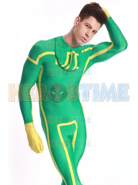 Disfraz de superhéroe de LICRA Kick-Ass para adultos y niños, mono Zentai hecho a medida, catsuit zentai, fiesta de Halloween, nuevo