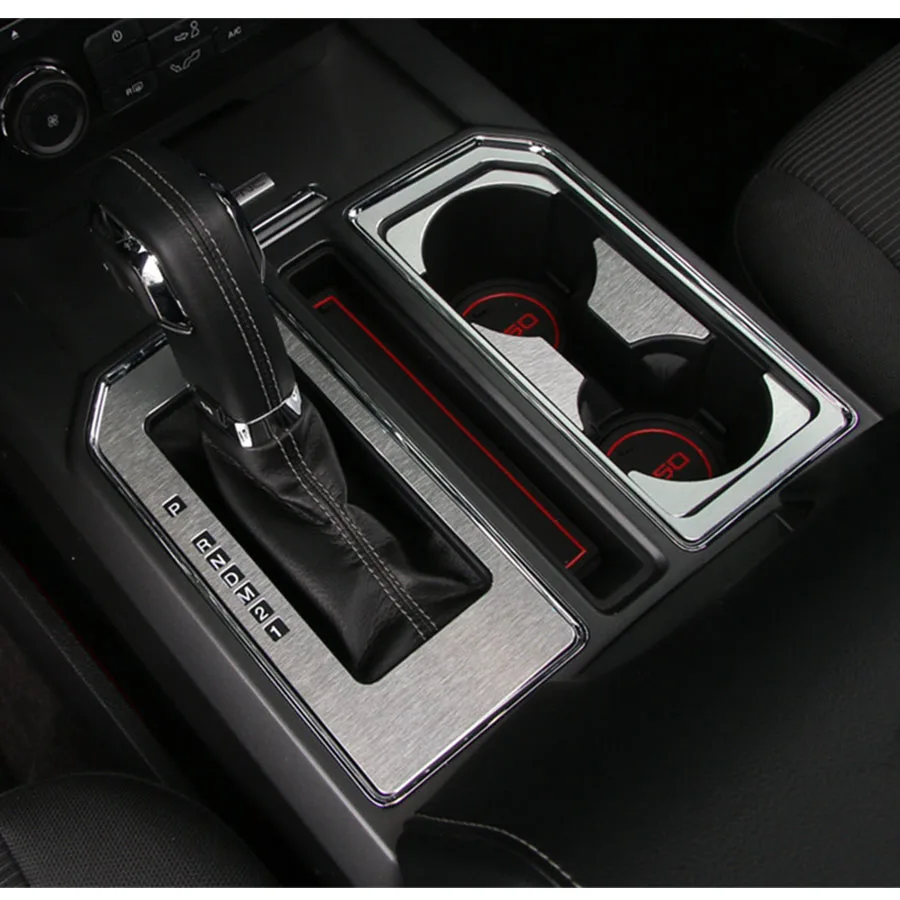 11Pcs/Set Interior Inner Car Gear Shift Cup Water Holder Drink Modified Frame Cover Tirm kits For Frod F150 2016 2017