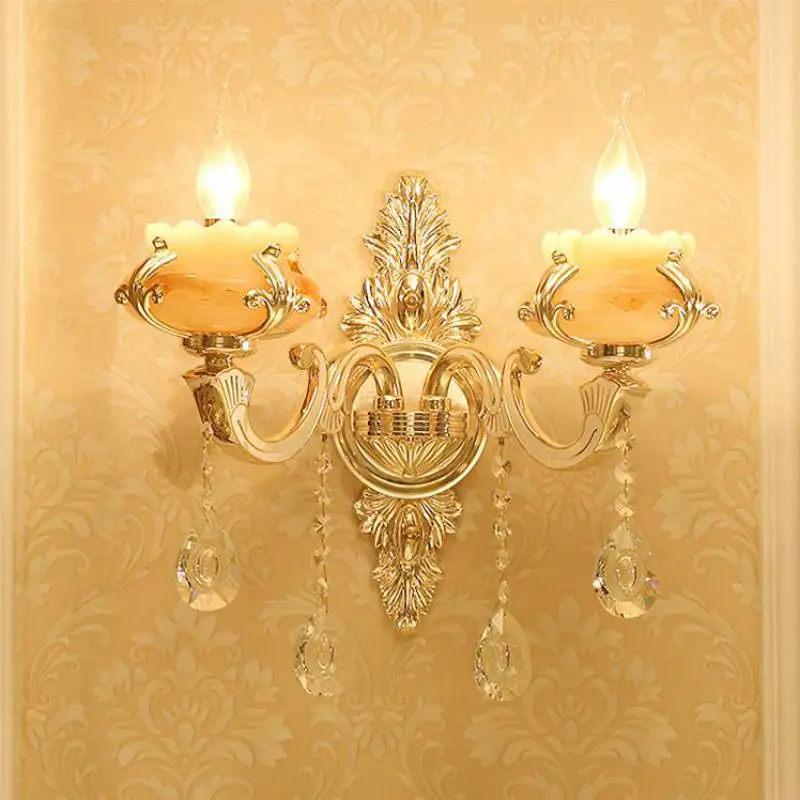 

Deco Marble Light Hotel Furniture Wall Lighting Fixtures Reading Crystal Wall Lamp Corridor Arandela Led Mirror Sconce Lamparas