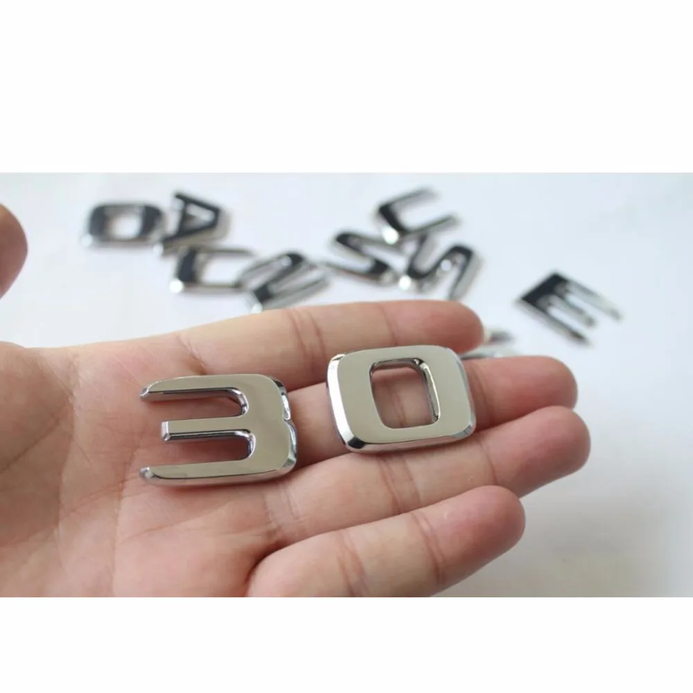 Chrome Silver Letters Trunk Lid Badges Emblems for Mercedes Benz V Class W447 MPV V200 V220 V250 V250d V250L V260 V260L 4MATIC