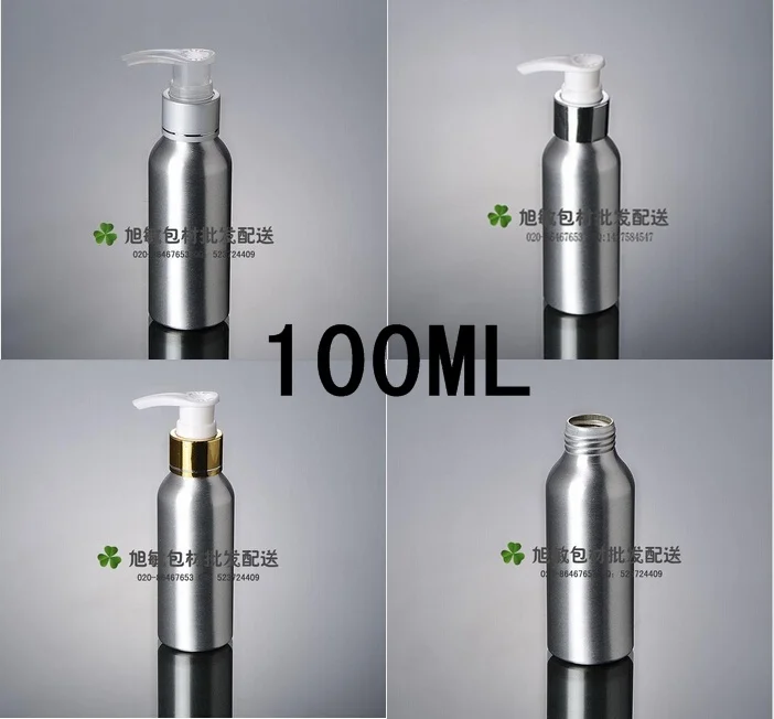 

l2Capacity 100ml 20pcs/lot factory wholesale aluminium lotion Pump Bottle for Cosmetic Packaging with many design