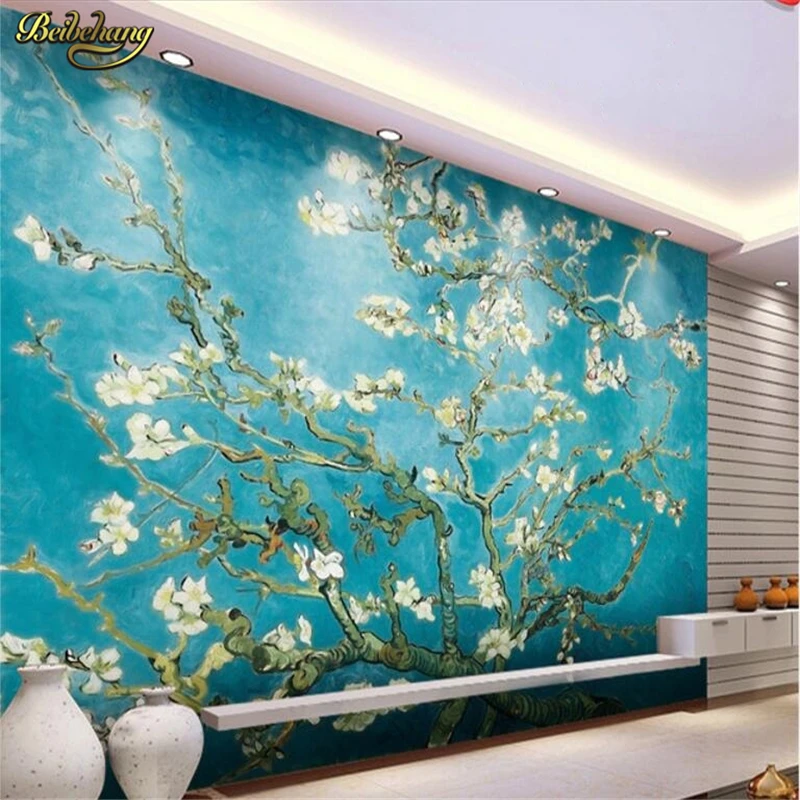 

beibehang Apricot oil painting Custom Photo Wall Paper 3D Landscape Wall Painting Living Room Bedroom Background Mural Wallpaper