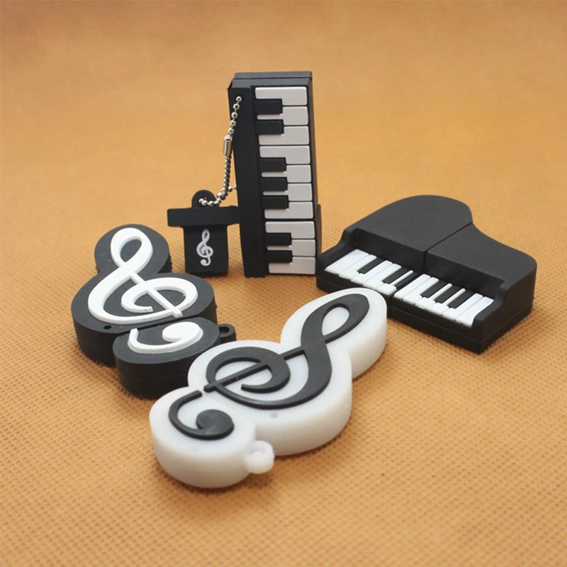 pen drive Piano Shape USB Flash Drive 4g 8g 16g 32g 64gb Usb disk USB 2.0 music notes pendrive Memory Stick U Disk Gift