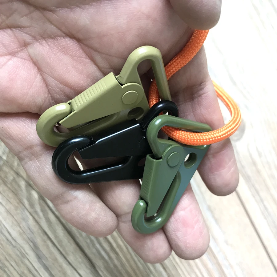 10pcs/lot buckle hanging system Outdoor Hook Tactical Belt Buckle in Many Key Equipment tool Carabiner Olecranon Hook