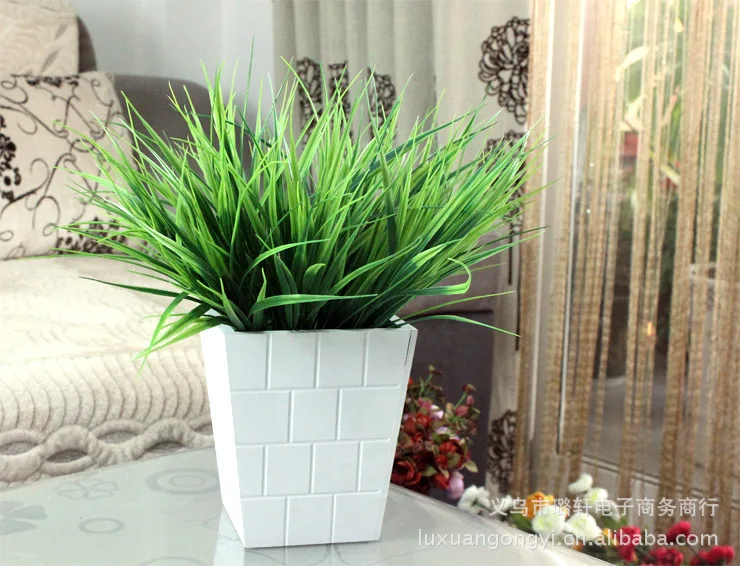 7-fork Green Grass simulation Artificial Plants Household Store Dest Rustic Decoration Clover Plant Wholesale