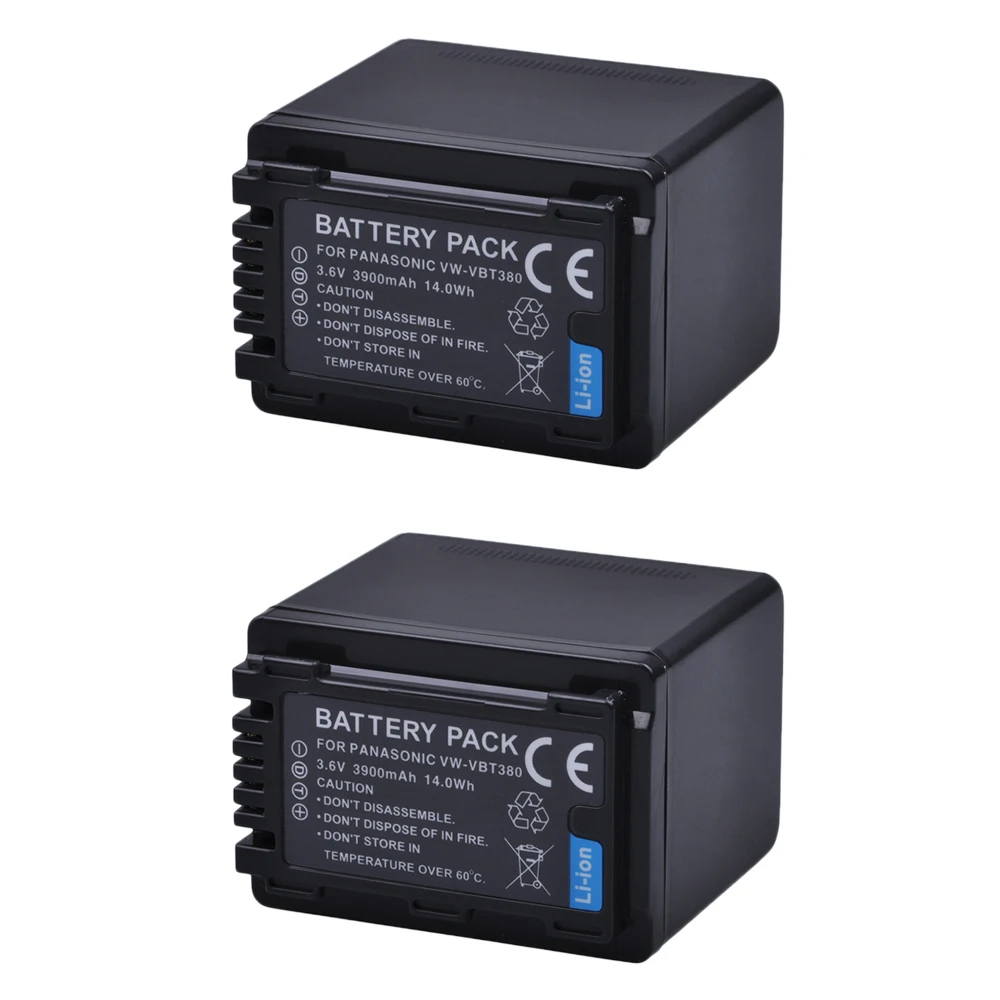 1x3900mAh VW-VBT380 VBT380 VBT190 bateria do baterii Panasonic HC-V110, HC-V130, HC-V160, HC-V180, HC-V201, HC-V250, HC-V260 baterie