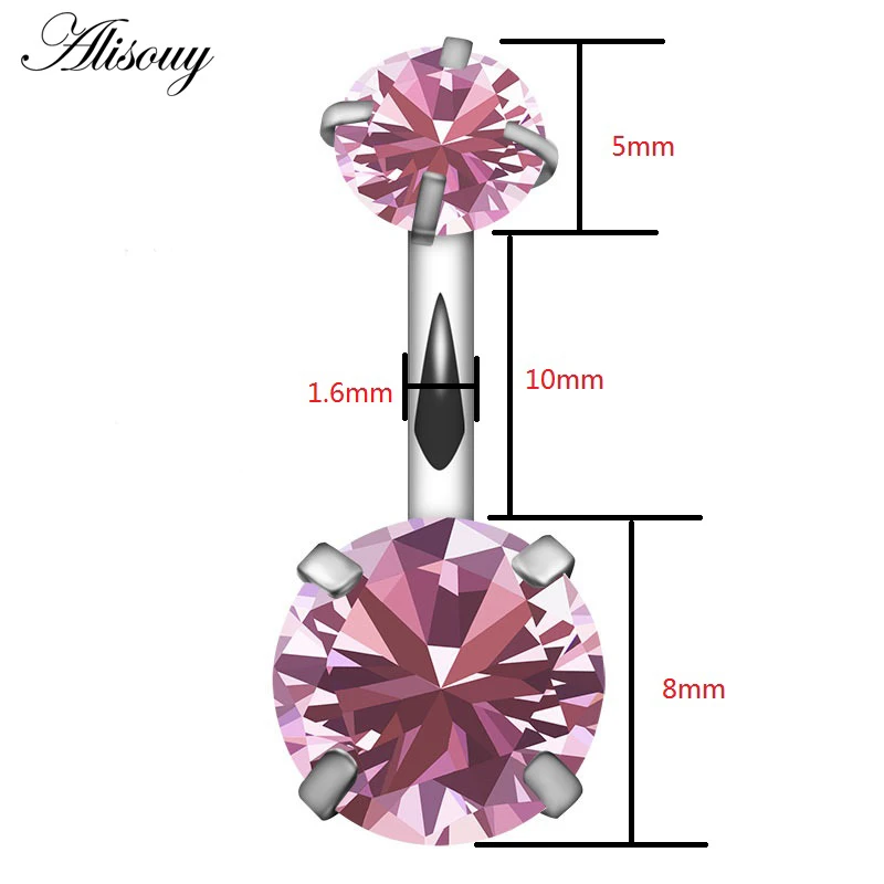 Double Crystal Rhinestone Navel Belly Button Ring Pircing Surgical Steel Real Belly Piercing Cute Navel Ringen Bar Navel Belly