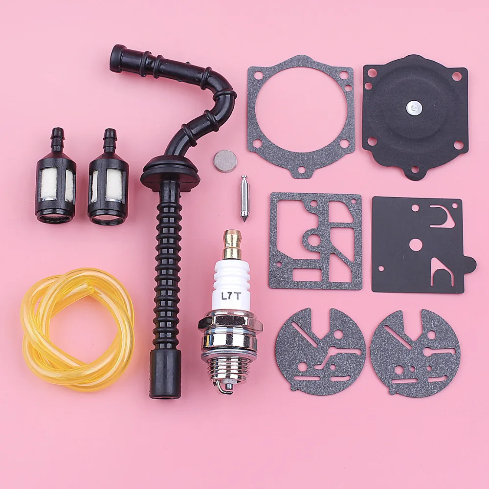 Filtro del carburante Tubo Flessibile Linea Per Stihl 015 015AV 015L Spark Spina di Riparazione del Carburatore A Membrana Kit Motosega Sostituire Pezzo di Ricambio