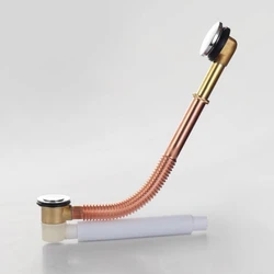 Solid Brass Bathroom Bathtub Drainer Bathtub Accessories Pop Up Drainer