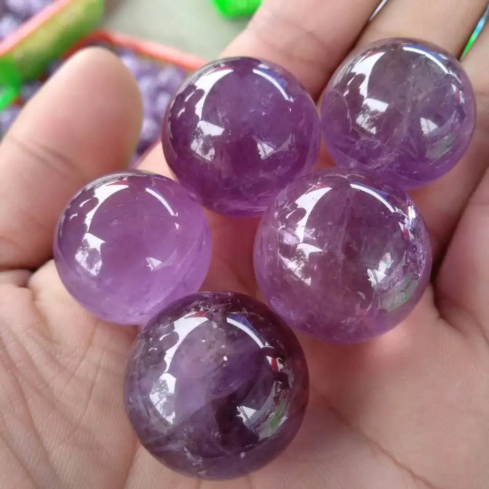 1kg 20mm Amethyst Sphere Ball Metaphysical Fortune Reiki Healing Crystal Round Shape