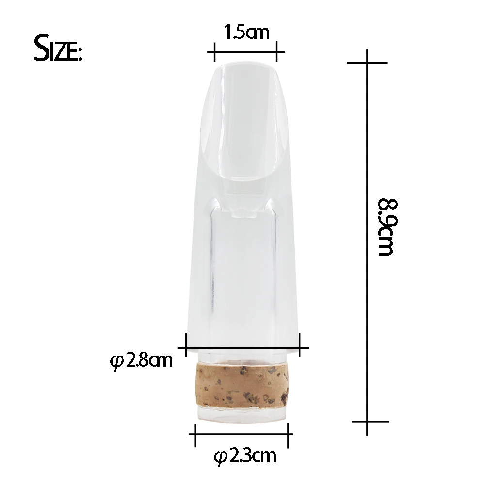 Transparent Bb Clarinet Mouthpiece Clear Acrylic Material with Cork Professional Woodwind Instruments Parts & Accessories