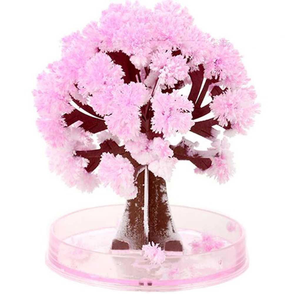 Árboles artificiales de Sakura para niños, árbol de papel decorativo de 90mm, magia Visual, cultivo artesanal, regalo de ciencia novedosa, juguetes de flores para explorar