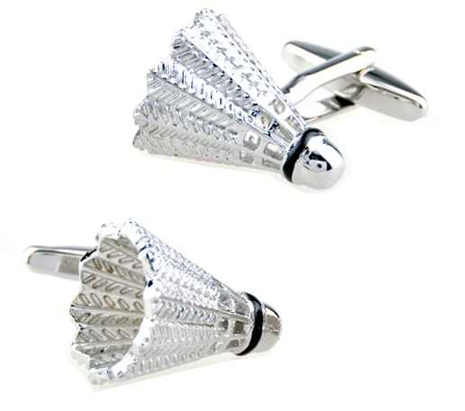 iGame Factory Price Retail Badminton Cuff Links Brass Material Silver Colour Shuttlecock Design Free Shipping