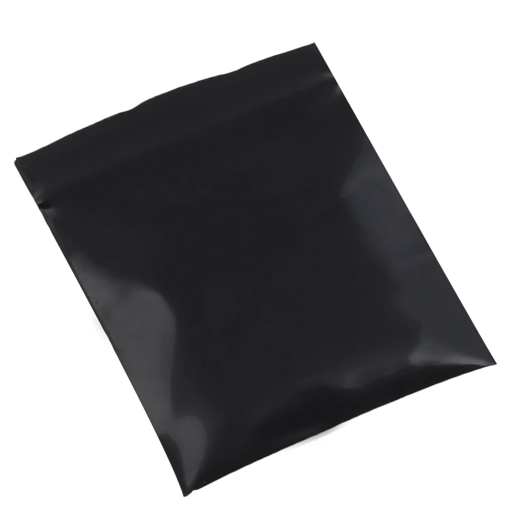 Plastic PE Pouch Mylar Bag, 3 Side Seal, Glossy Black Mini Poly Ziplock Bags, Water Proof Heat Sealing,100Pcs, 4X5cm