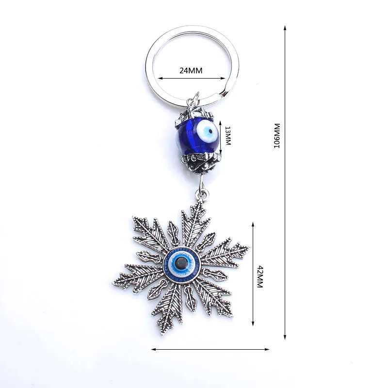 Lucky Eye Turkey Evil Eye Keychain Alloy Owl Leaf Turtle Hamsa Hand Car Keyring For Men Women Jewelry EY1083