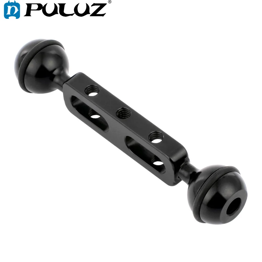 PULUZ 5.1 inch 13cm Aluminum Alloy Dual Balls Arm for Underwater Diving Torch / Video Light, Ball Diameter: 1inch /2.54cm