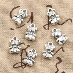 30pcs Charms Teddy Bear 11x7mm Antique Making Pendant fit,Vintage Tibetan Silver color,DIY Handmade Jewelry