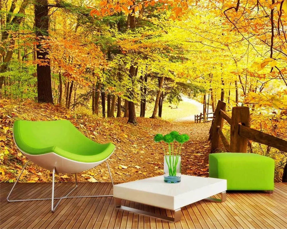 

beibehang Customized modern personality silky beautiful scenery forest woods trails background wallpaper wall papers home decor