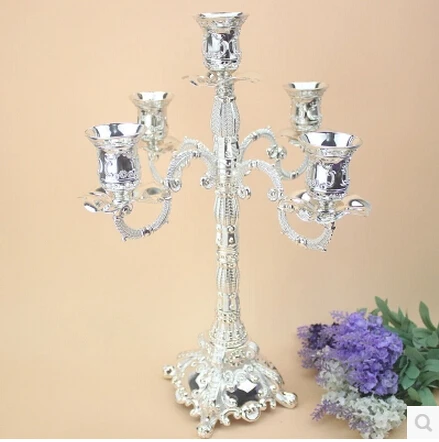 Large Decorative Candle for Vintage Home Decor, Rare Antique Candelabra, 5 Arm Silver Candelabra, Lighting Decorations, ZT039s