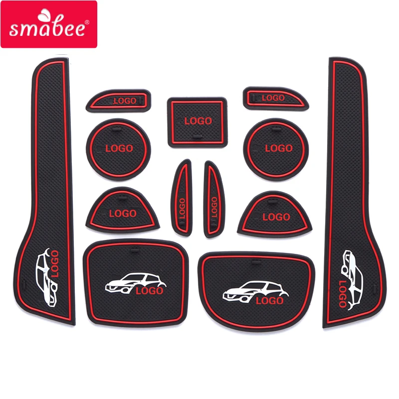 

Smabee Gate Slot Cup Pad for Nissan Juke 2013 - 2016 nismo s sl sv Decoration Accessories Anti-Slip Mat Door Groove Mats Rubber