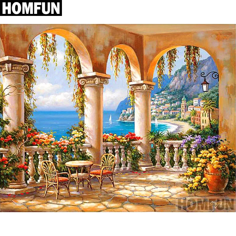 HOMFUN Full Square/Round Drill 5D DIY Diamond Painting \