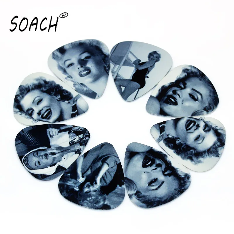 SOACH 10pcs 0.71mm acoustic guitar picks paddle two side earrings pick DIY design Guitar Accessories pick guitar pick