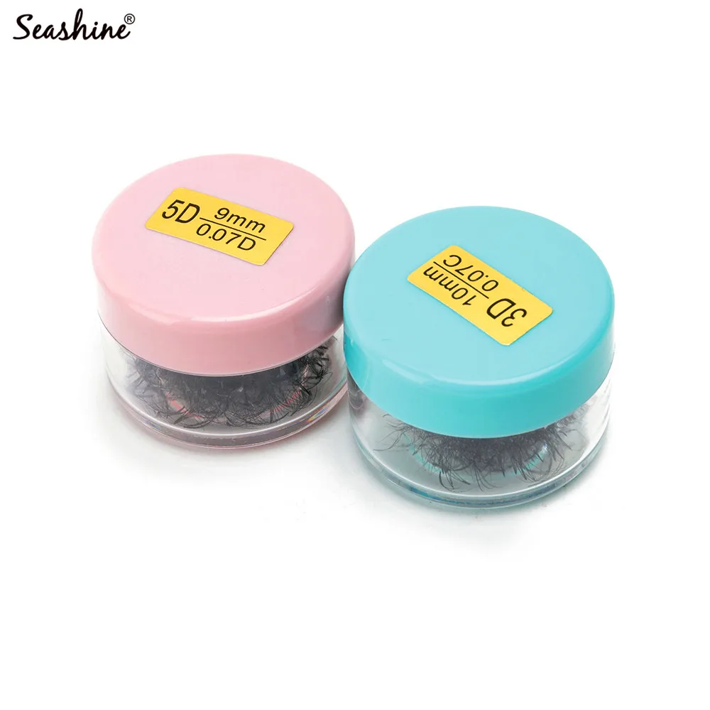 Seashine 8-18mm Volume Fans Lashes Loose Volume Lash Short Stem Jar Lashes 500/1000Fans Premade Fans Lash Extension Eyelashes