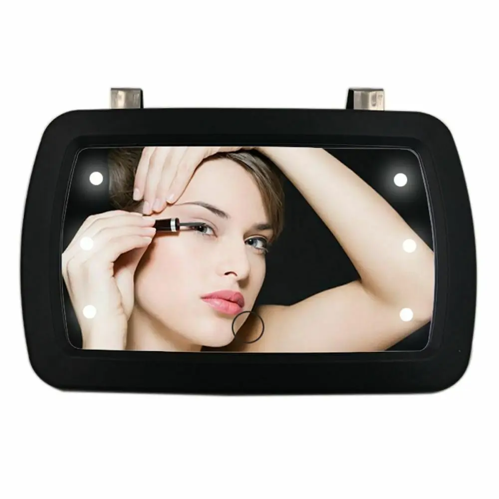 1pc Universal Car LED Light Finger Touch Switch Makeup Mirror Sunvisor Sun-shading Cosmetic Vanity Mirror Interior Mirror