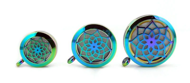 With Chain Gift Lotus 20mm 25mm 30mm Stainless Steel Essential Oils Aromatherapy Locket Perfume Diffuser Necklace