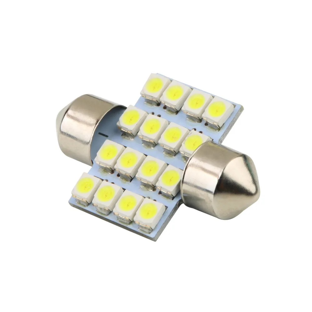 Car DIY LED 31mm 16 SMD Pure White Dome Festoon LED Car Light Bulb Auto Lamp Lights Styling Car Light Source Parking