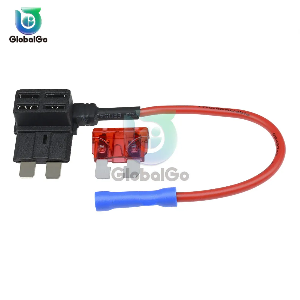 12V Micro/Mini/Standard Size Car Fuse Holder Add-a-circuit TAP Adapter with 10A Micro Mini Standard ATM Blade Fuse