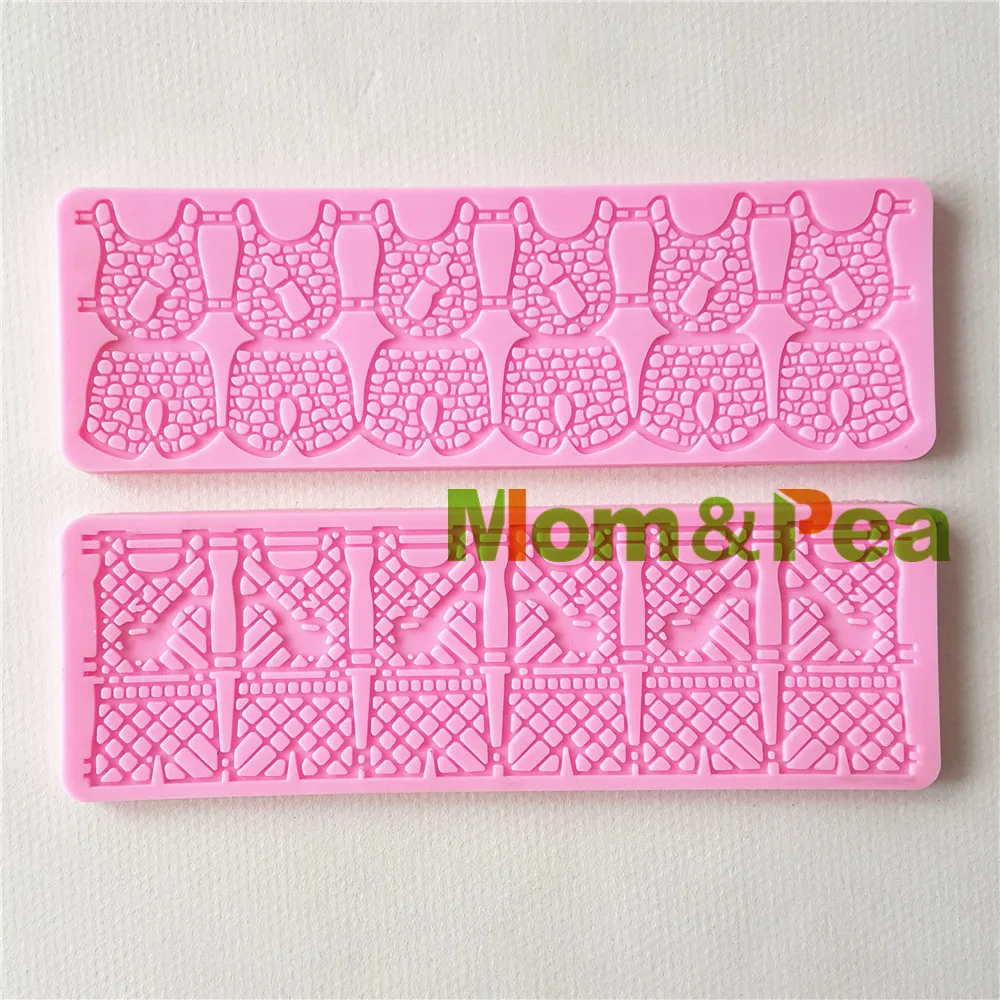 Mom&Pea 6011-2 Free Shipping Girl Boy Tank & Shorts Silicone Lace Mold Cake Decoration Fondant Cake 3D Mold