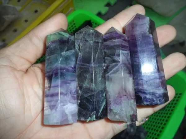 BEST!! TOP!!! 1000g NATURAL Bright-coloured FLUORITE crystal Point healing