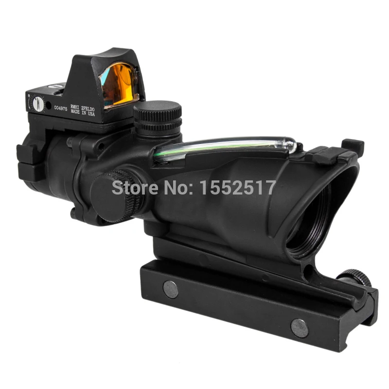 4X32 Scope Green Crosshair Ballistic Reticle Red Dot Sight Combo Iron Sight Hunting Scopes