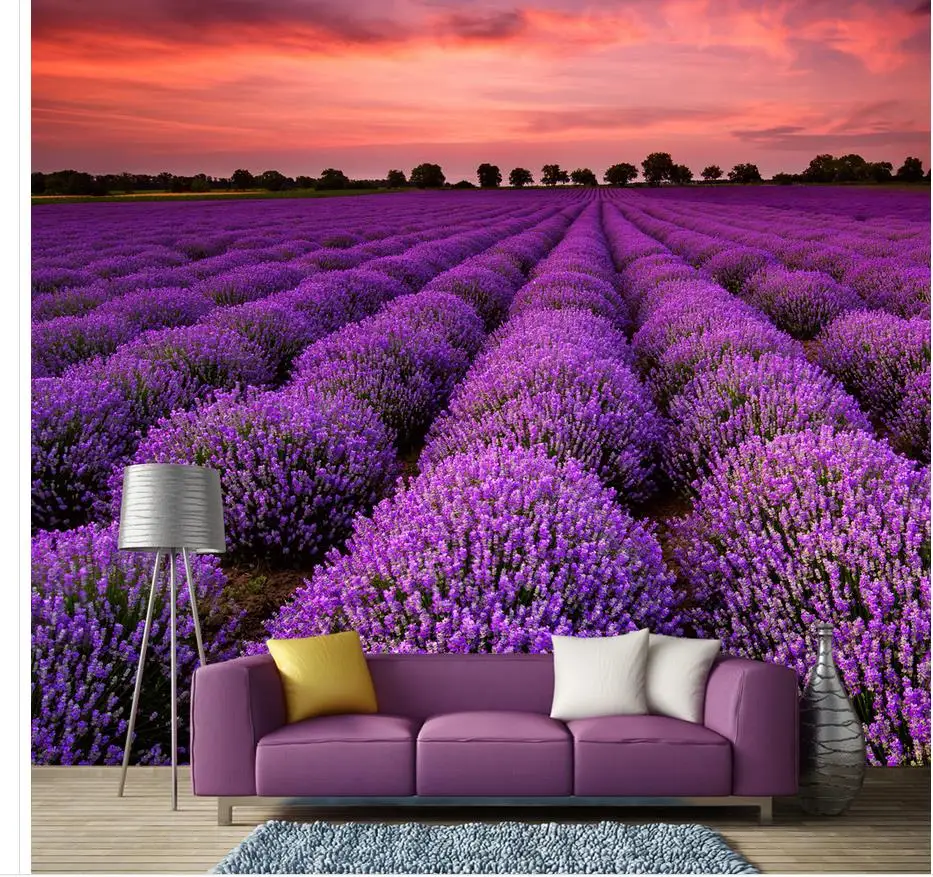 

3d stereoscopic wallpaper custom photo wallpaper Lavender Garden window mural wallpaper Home Decoration