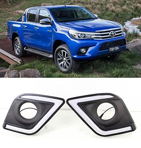 Daytime Running Lights LED DRL Daylight Fog Lamps Kit for Toyota Hilux Revo Pickup 2015 - Up