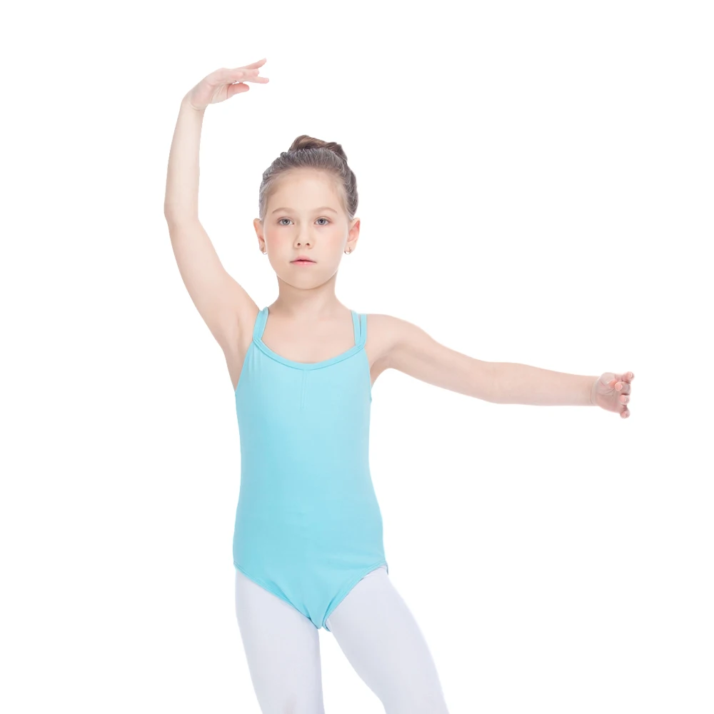 Per Bambini in Cotone/Lycra Double Cross-Back Cinghie Canotta Body per Le Ragazze Pratica di Balletto di Danza Tuta