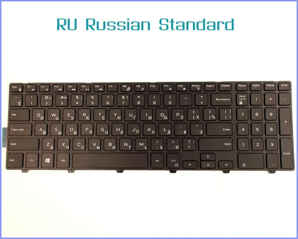 Russian RU Version Keyboard for Dell Inspiron 15 5000 0KPP2C MP-13N7 P39F KPP2C Laptop Black With frame Non-Backlit